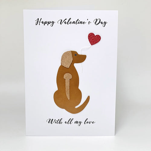 Rhodesian Ridgeback Valentine Card Leather Ridgeback Dog Him Her Friend Husband Wife