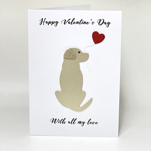 Labrador Valentine Card Leather Labrador Retriever Dog Him Her Friend Husband Wife