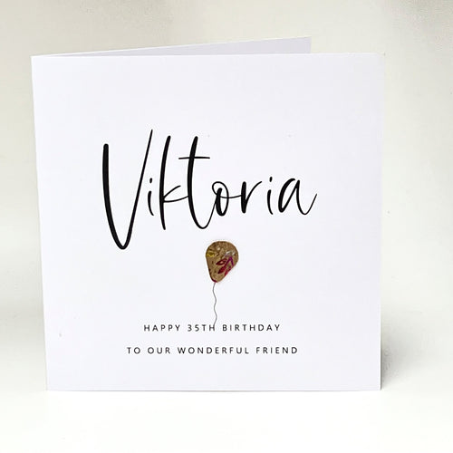 Friend Birthday Card Personalised Any Age 35th Birthday Milestone