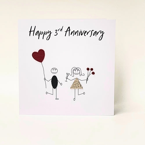 3rd Anniversary Card (Leather Wedding Anniversary)