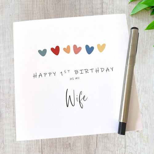 Birthday Card Wife - 1st Birthday as Wife