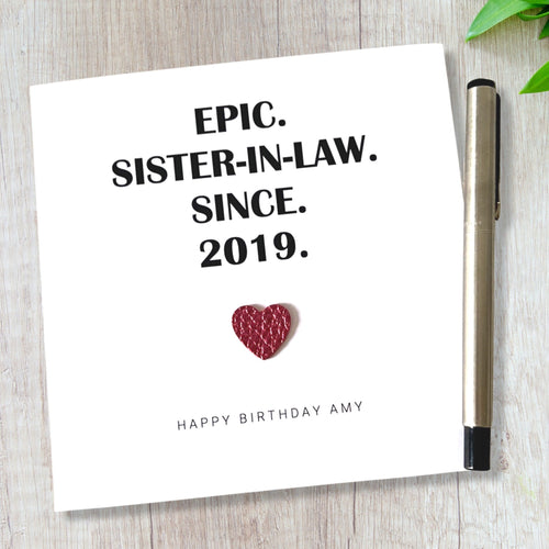 Sister in Law Birthday Card Personalised Epic