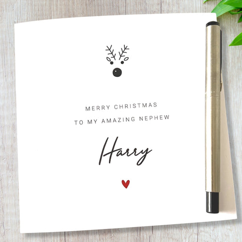 Personalised Nephew Christmas Card