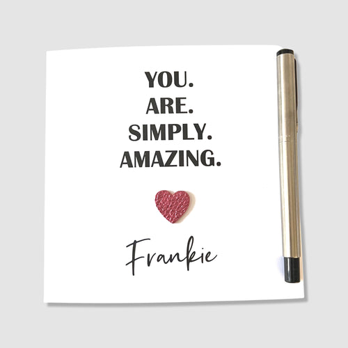 Personalised Simply Amazing Thank You Card - Achievement Acknowledgement