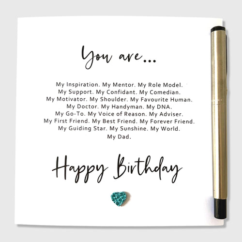 Dad Birthday Card You Are My Dad Poem Leather Birthday Card