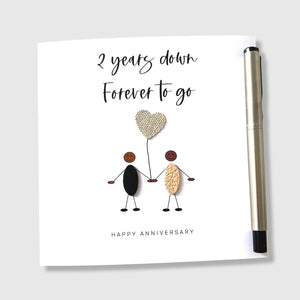 2nd Wedding Anniversary Card Cotton Anniversary Card Ethnic Couple