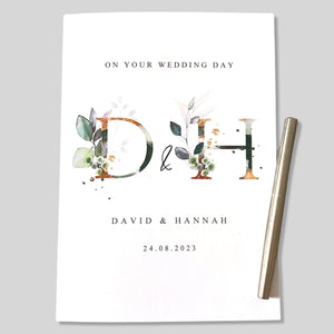 Wedding Day Card Personalised Large A5 Wedding Card